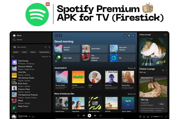 Spotify Premium Now Playing screen on a modern smart TV